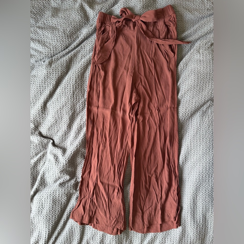 Aritzia Wilfred Wide Leg Brown Pants